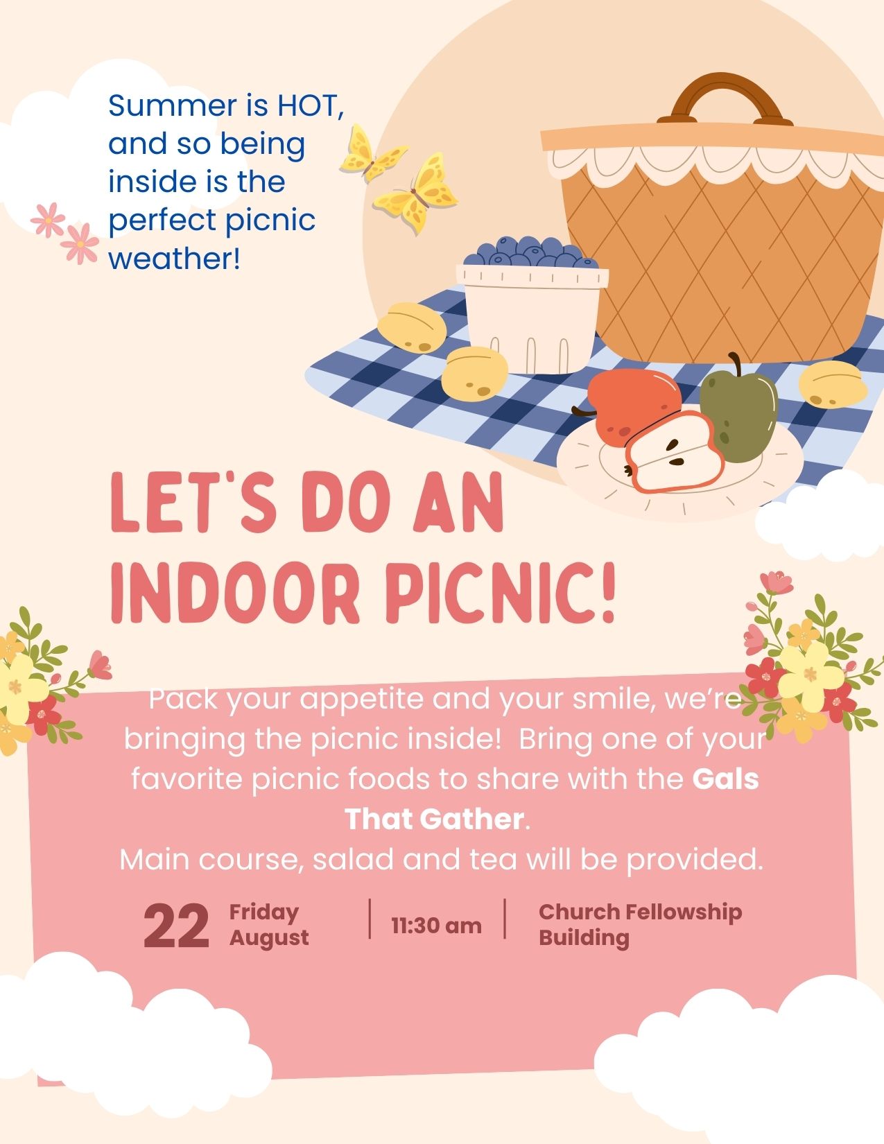 indoor picnic invitation